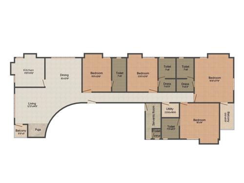 Sandhu Ekam Enclave (4BHK+4T (3,600 sq ft)   Pooja Room 3600 sq ft)