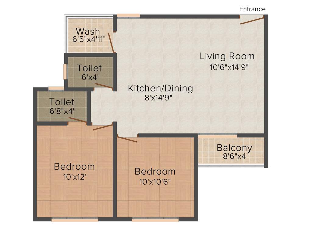 Shaurya Lumpini Elite (2BHK+2T (1,040 sq ft) 1040 sq ft)