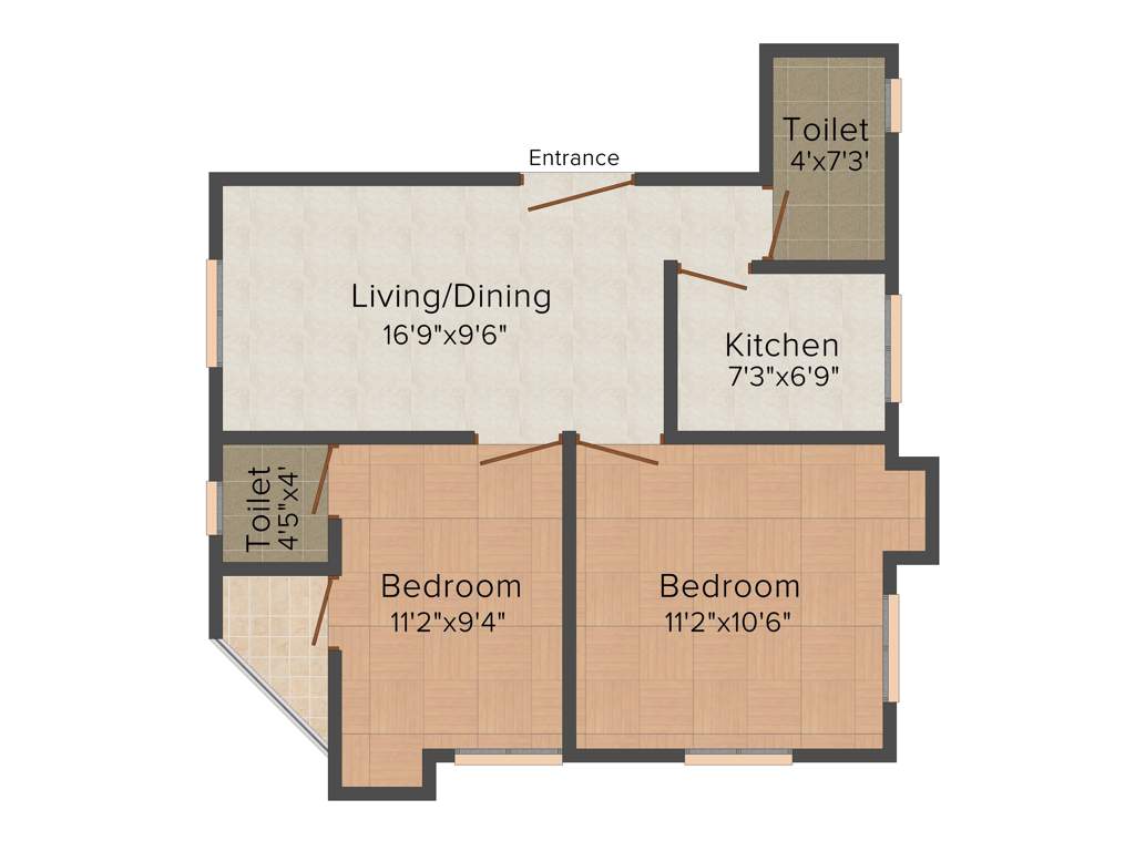 Trikal Arpon (2BHK+2T (830 sq ft) 830 sq ft)