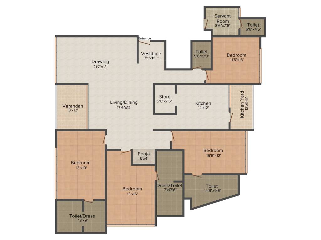 Shivalik Paradise (4BHK+5T (4,086 sq ft)   Servant Room 4086 sq ft)