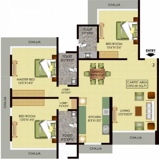 Mayfair Page 3 (3BHK+3T (1,800 sq ft) 1800 sq ft)