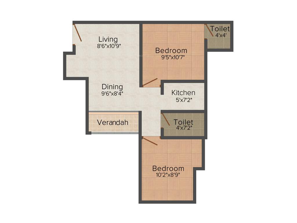 Sonia Greens (2BHK+3T (688 sq ft) 688 sq ft)