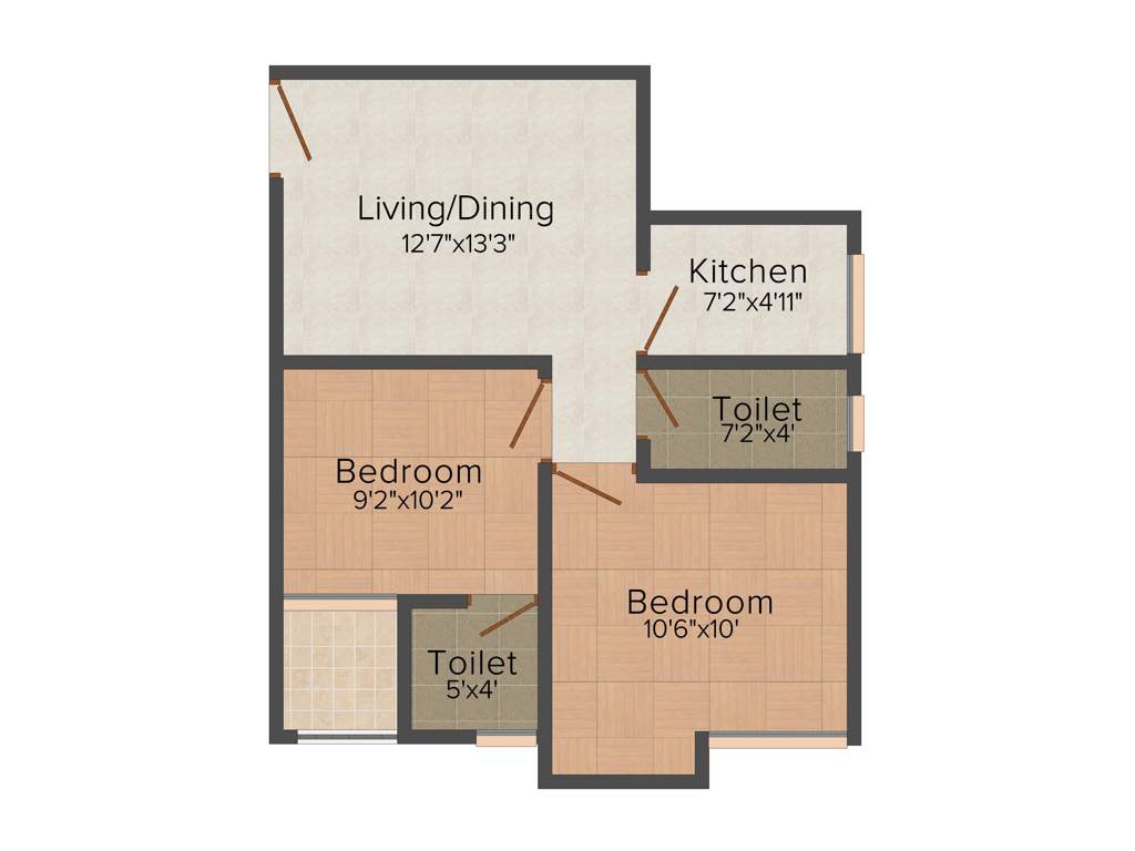 Sonia Greens (2BHK+2T (698 sq ft) 698 sq ft)