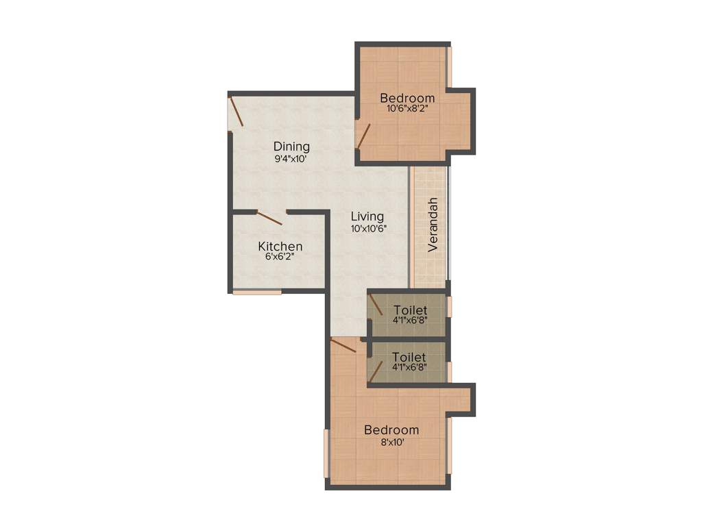 Sonia Greens (2BHK+2T (801 sq ft) 801 sq ft)