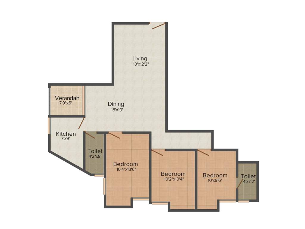 Sonia Greens (3BHK+2T (1,201 sq ft) 1201 sq ft)