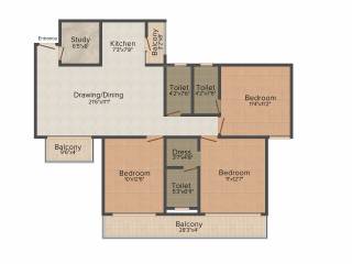 Varda Gardenia (3BHK+3T (1,525 sq ft) + Study Room 1525 sq ft) Varda Gardenia (3BHK+3T (1,525 sq ft) + Study Room 1525 sq ft)