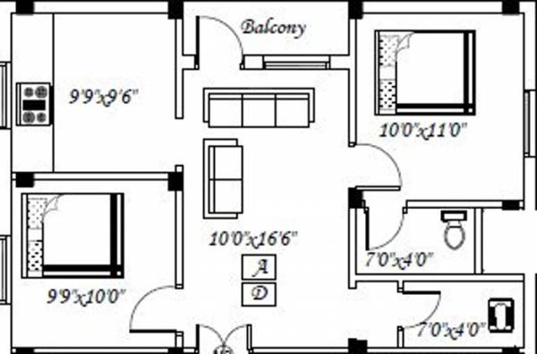 GRK Apartments (2BHK+2T (806 sq ft) 806 sq ft)