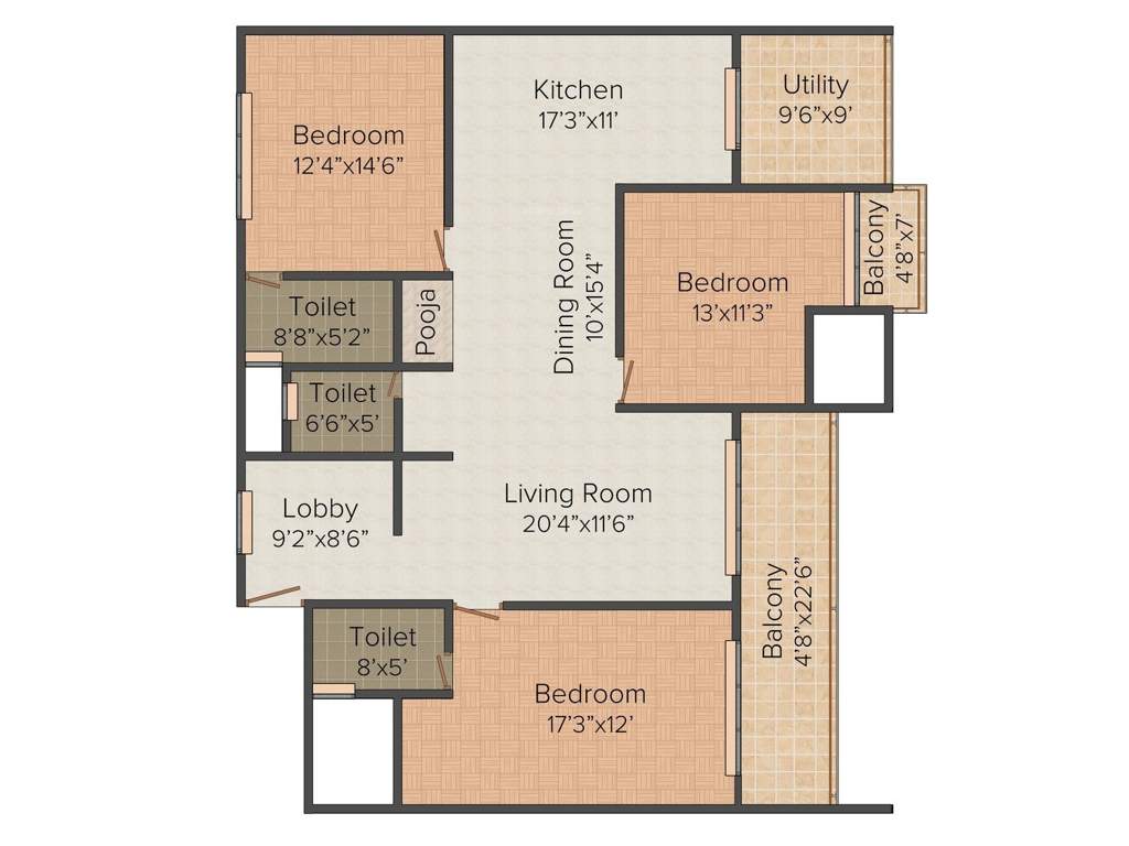 Architha Aithal Aarohi (3BHK+3T (2,010 sq ft) 2010 sq ft)