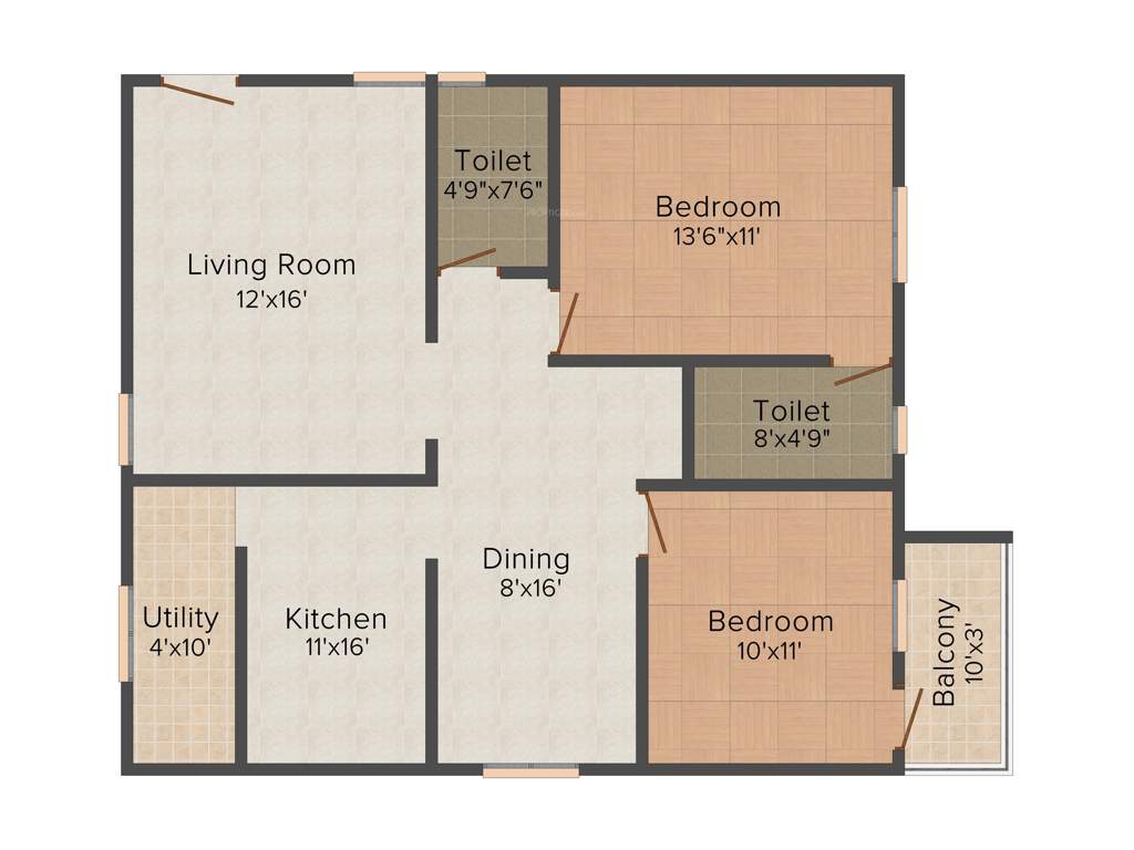 S Kadirvel Construction Company P Ltd Hillview (2BHK+2T (1,160 sq ft) 1160 sq ft)