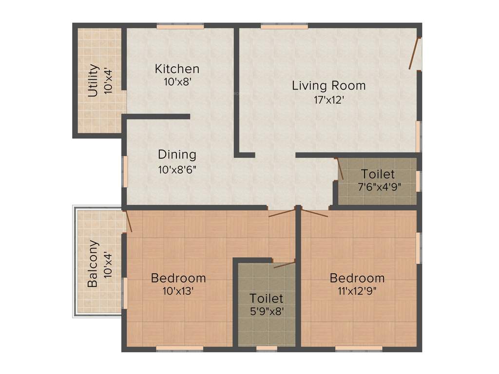 S Kadirvel Construction Company P Ltd Hillview (2BHK+2T (1,195 sq ft) 1195 sq ft)