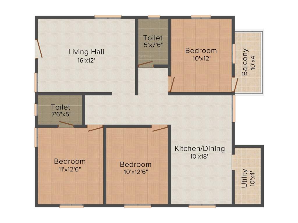 S Kadirvel Construction Company P Ltd Hillview (3BHK+2T (1,355 sq ft) 1355 sq ft)