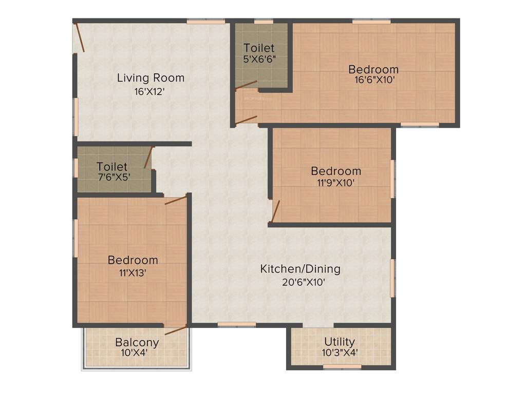 S Kadirvel Construction Company P Ltd Hillview (3BHK+2T (1,455 sq ft) 1455 sq ft)