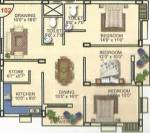 Krishna Panchavati Residency (3BHK+2T (1,579 sq ft) 1579 sq ft)