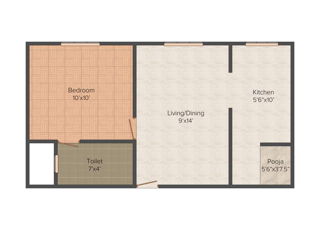 Poomalai Naveen (1BHK+1T (466 sq ft)   Pooja Room 466 sq ft)