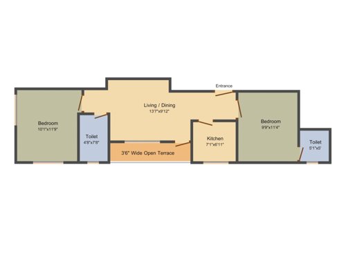 Jaetal Tower (2BHK+2T (802 sq ft) 802 sq ft)