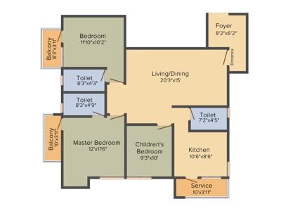 Malles Vijayadhwajam (3BHK+3T (1,451 sq ft)   Pooja Room 1451 sq ft)