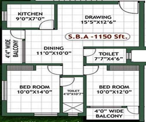 Anupam Madhwani Enclave (2BHK+2T (1,150 sq ft) 1150 sq ft)