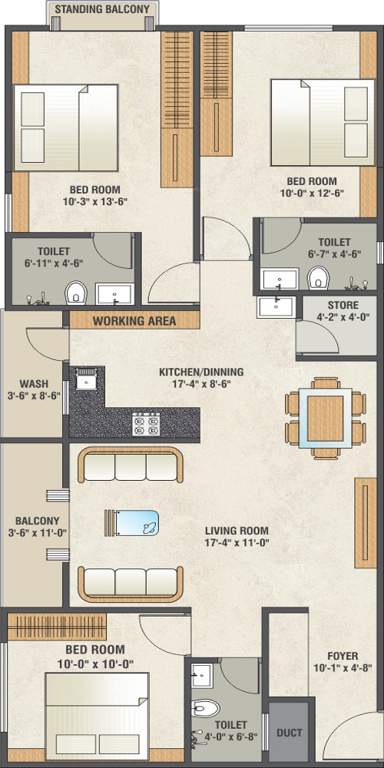 Palash Seasons (3BHK+3T (1,850 sq ft) 1850 sq ft)