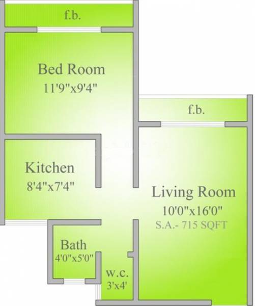 Emkayen Balaji Splendour (1BHK+1T (715 sq ft) 715 sq ft)