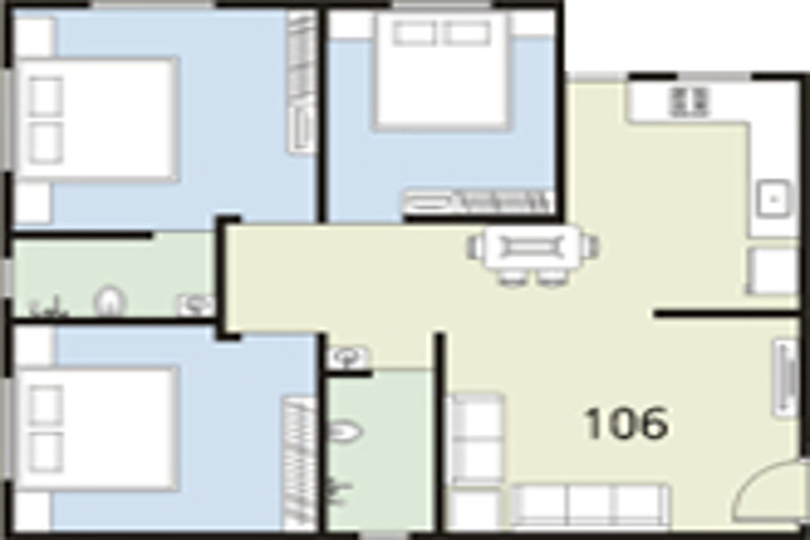 Shreedhar Madhuvan Residency (3BHK+2T (1,290 sq ft) 1290 sq ft)