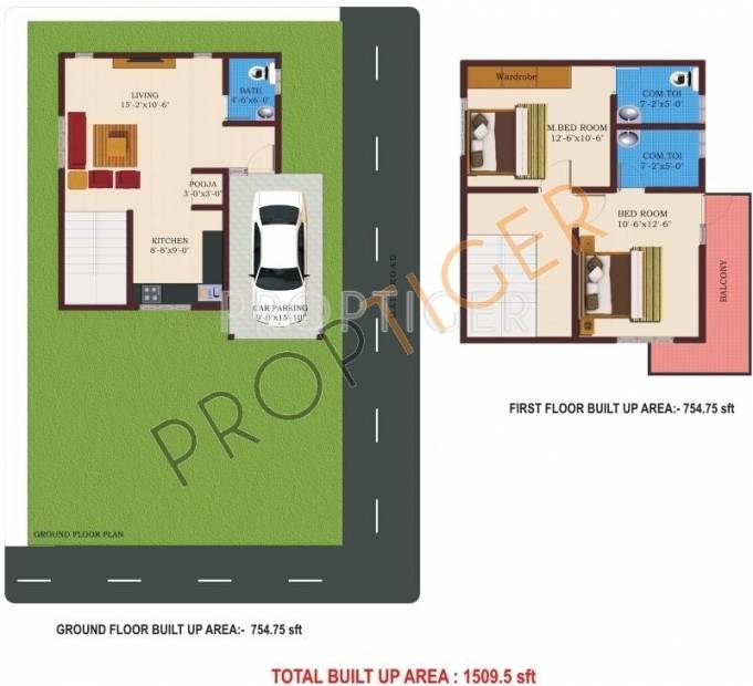 NBR Homes (2BHK+3T (1,509 sq ft)   Pooja Room 1509 sq ft)