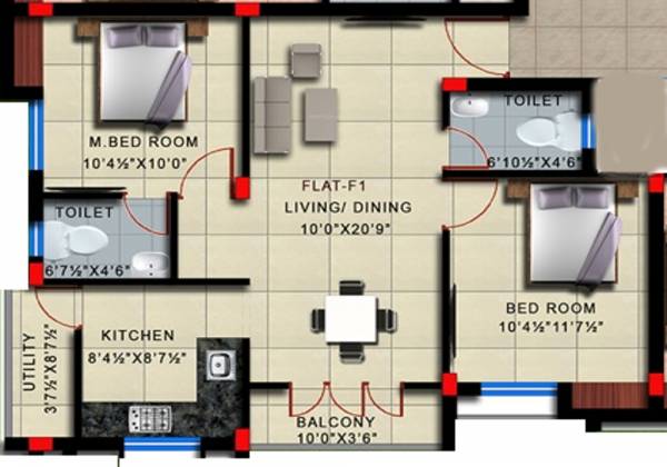 Sumangali Sallows (2BHK+2T (930 sq ft) 930 sq ft)