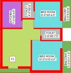 Floor Plan (2BHK+2T (770 sq ft) 770 sq ft) Kalai Construction Castle Floor Plan (2BHK+2T (770 sq ft) 770 sq ft)