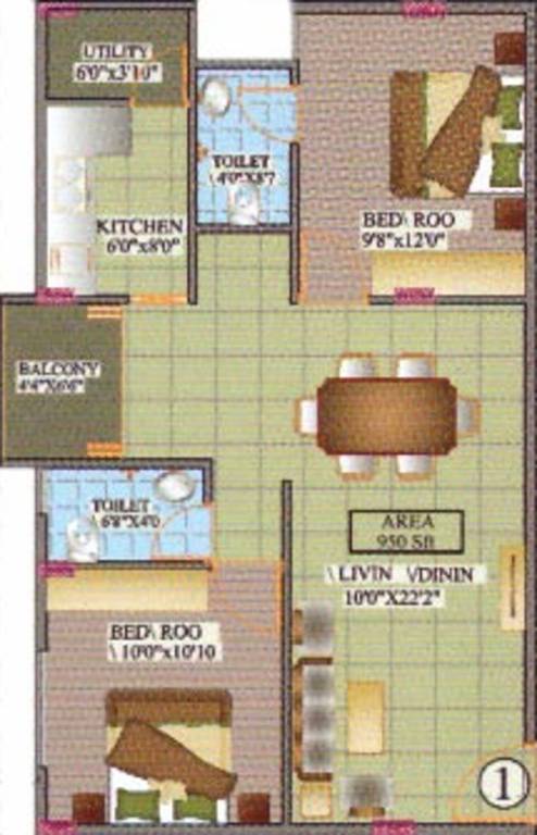 Dream Home Builders And Developers Nest (2BHK+2T (950 sq ft) 950 sq ft) Dream Home Builders And Developers Nest (2BHK+2T (950 sq ft) 950 sq ft)