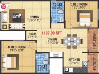 MBM Kamalanand Residency (2BHK+2T (1,197 sq ft) Pooja Room 1197 sq ft) MBM Kamalanand Residency (2BHK+2T (1,197 sq ft) Pooja Room 1197 sq ft)