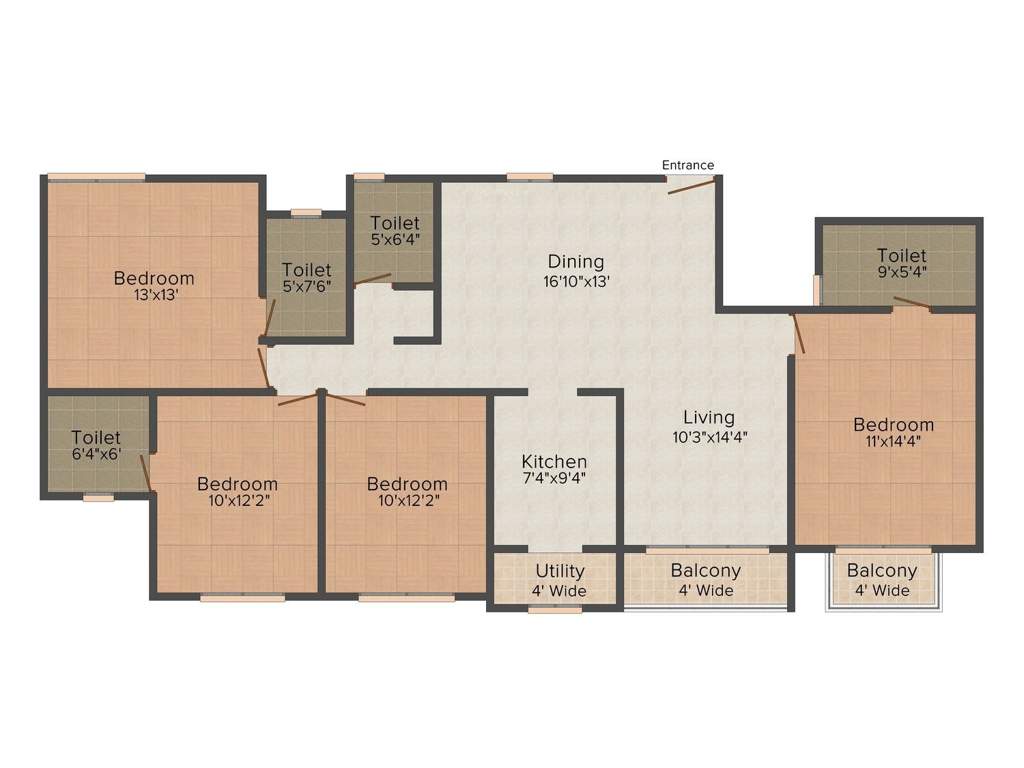 Ahad Euphoria (4BHK+4T (1,863 sq ft) 1863 sq ft)