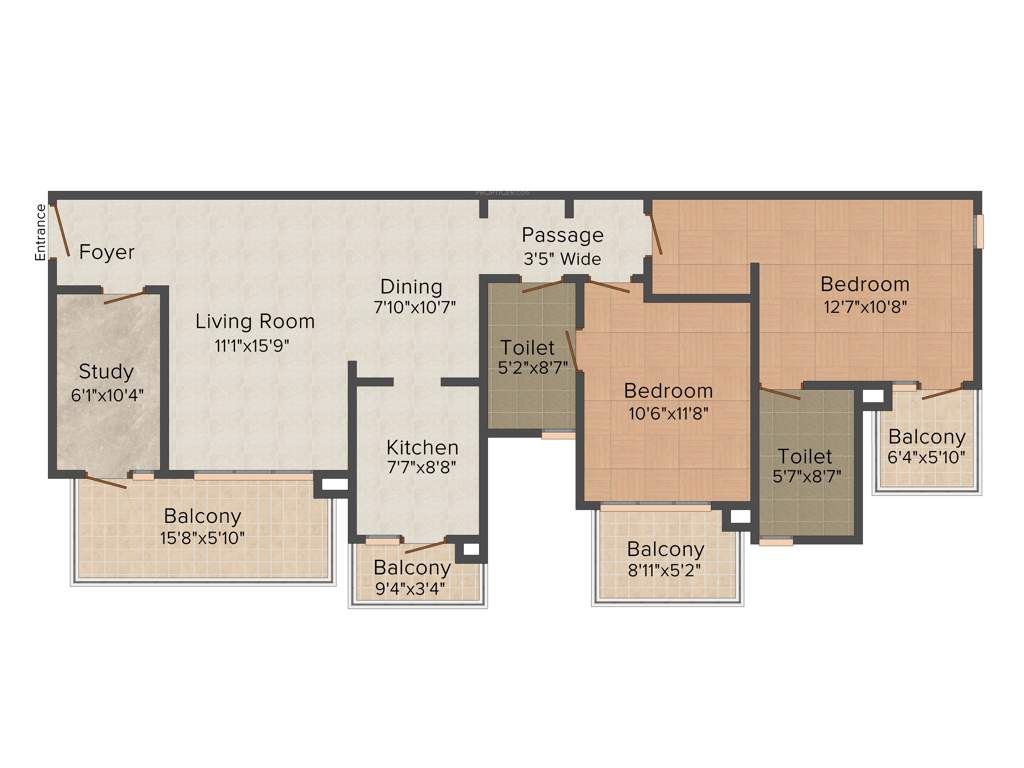Godrej Icon (2BHK+2T (1,490 sq ft) + Study Room 1490 sq ft)
