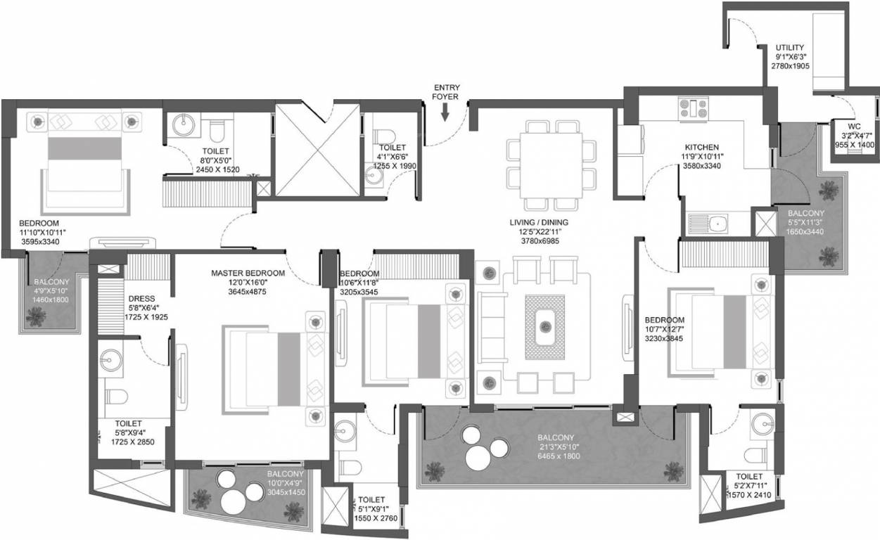 Godrej Icon (4BHK+5T (2,317 sq ft) + Servant Room 2317 sq ft)