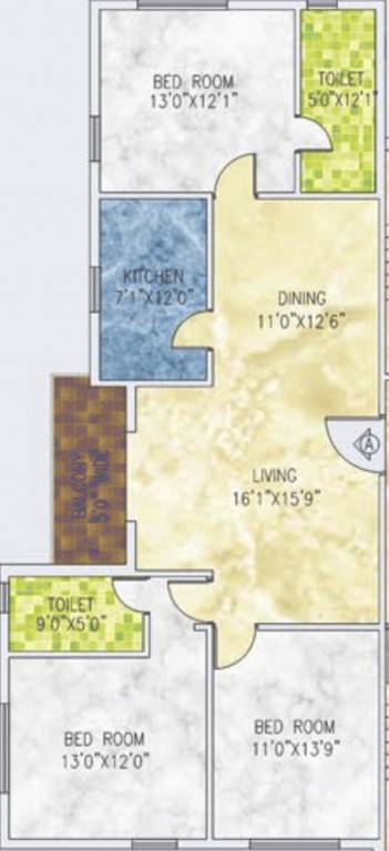 Jain Dream One (3BHK+2T (1,650 sq ft) 1650 sq ft)