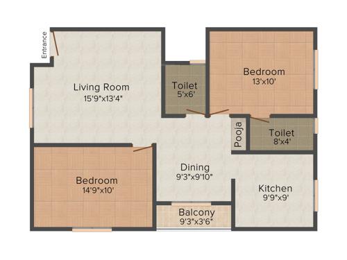 Vikaan Sai Swaroop (2BHK+2T (1,086 sq ft) + Pooja Room 1086 sq ft)