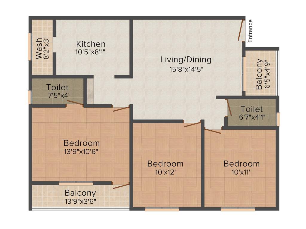 Vikaan Sai Swaroop (3BHK+2T (1,265 sq ft) + Pooja Room 1265 sq ft)