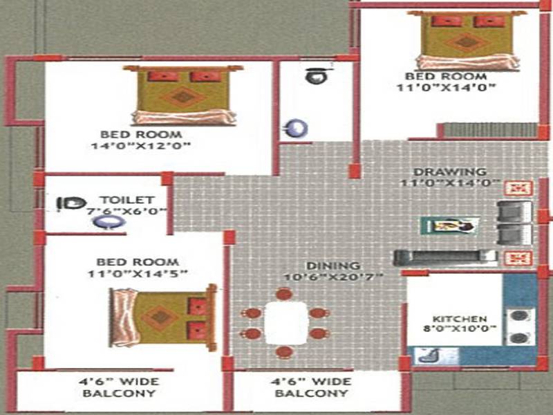 Grandmark Prestige Residency (3BHK+2T (1,621 sq ft) 1621 sq ft)