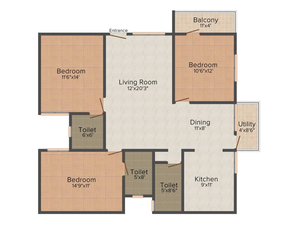 5 Elements Pranavi Pride (3BHK+3T (1,515 sq ft) 1515 sq ft)
