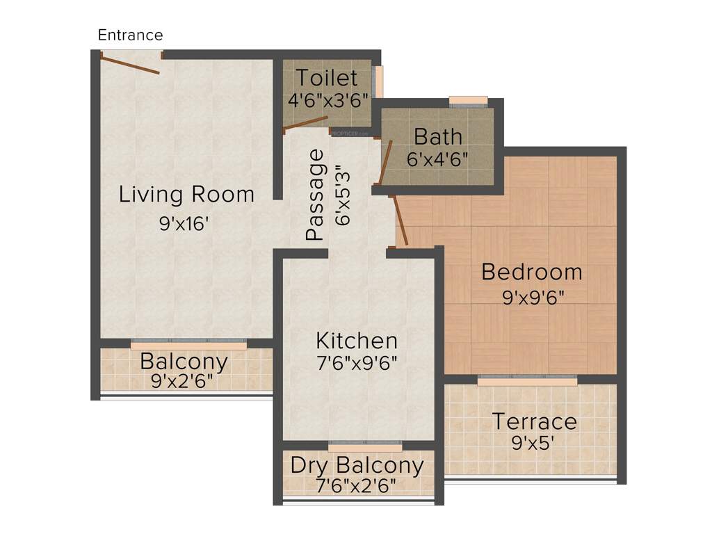 Falco Hibiscus (1BHK+1T (690 sq ft) 690 sq ft)