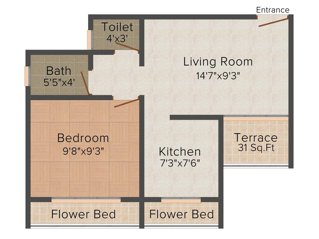 Falco Hibiscus (1BHK+1T (675 sq ft) 675 sq ft)
