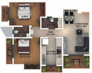 Falco Hibiscus (2BHK+2T (1,015 sq ft) 1015 sq ft) Falco Hibiscus (2BHK+2T (1,015 sq ft) 1015 sq ft)