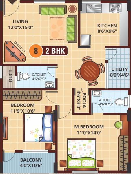 5 Elements Vasundhara Heights (2BHK+2T (1,190 sq ft) Pooja Room 1190 sq ft) 5 Elements Vasundhara Heights (2BHK+2T (1,190 sq ft) Pooja Room 1190 sq ft)