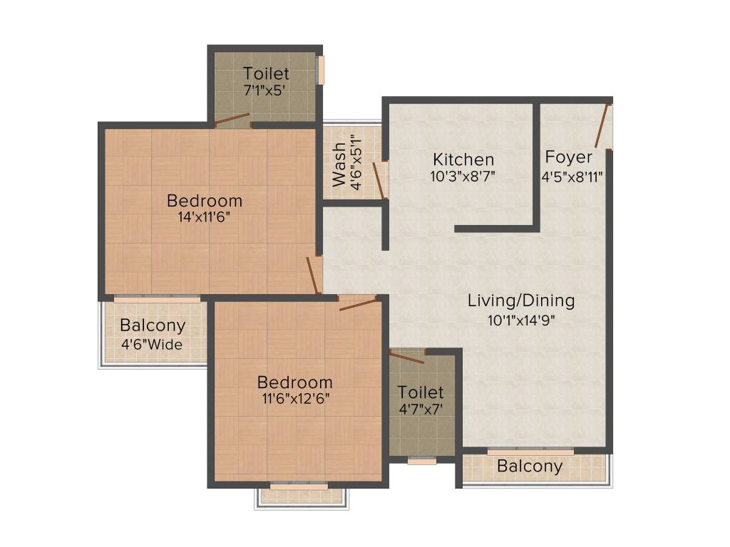 Narayan Sanskruti (2BHK+2T (1,191 sq ft) 1191 sq ft)