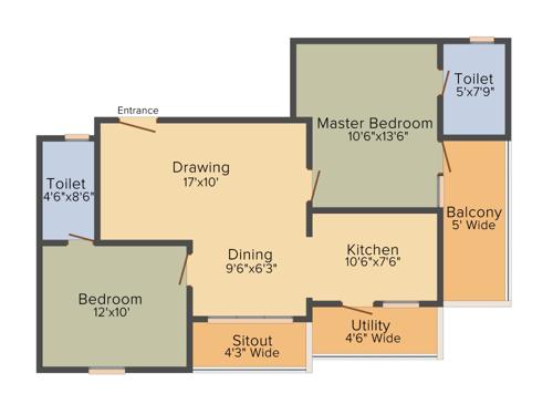 Smile Sunny Burberry (2BHK+2T (1,110 sq ft) 1110 sq ft)
