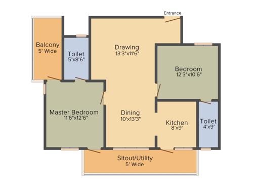 Smile Sunny Burberry (2BHK+2T (1,260 sq ft) 1260 sq ft)