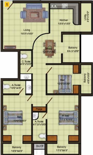 Sri Annapoorna (3BHK+3T (1,782 sq ft) 1782 sq ft)