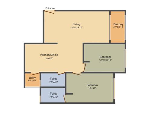Sree Malyadri Silver Springs (2BHK+2T (1,048 sq ft) 1048 sq ft) Sree Malyadri Silver Springs (2BHK+2T (1,048 sq ft) 1048 sq ft)