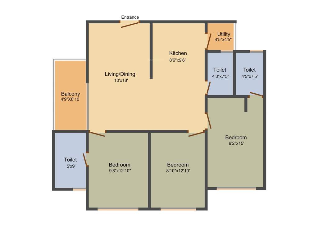 Sree Malyadri Silver Springs (3BHK+3T (1,281 sq ft) 1281 sq ft)