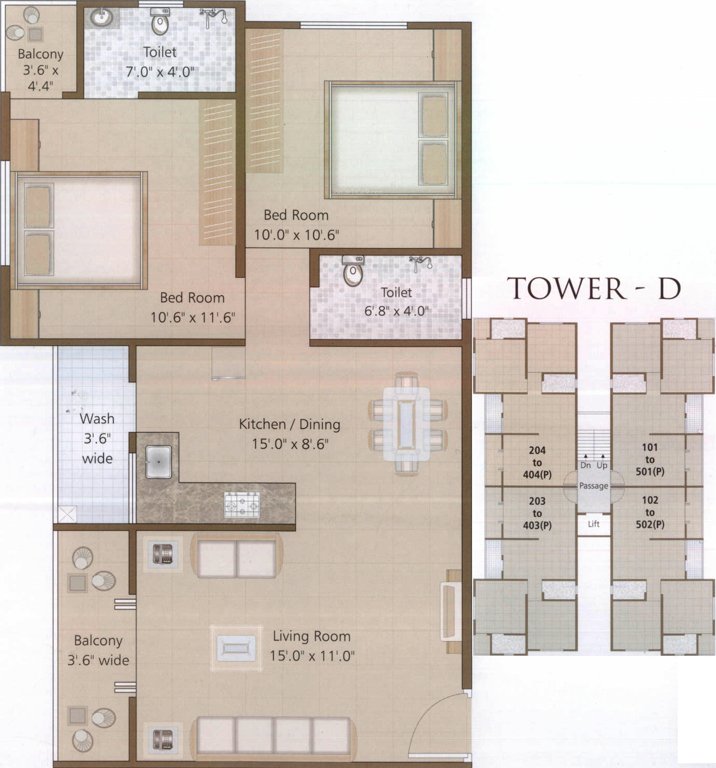 Param Greens (2BHK+2T (1,075 sq ft) 1075 sq ft)