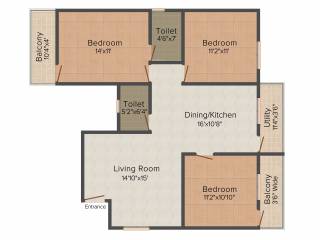 i1 SS Swadhama (3BHK+2T (1,374 sq ft) 1374 sq ft)
