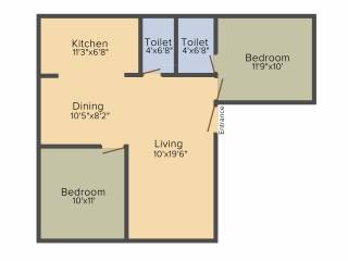 KRS Mahaganapathi (2BHK+2T (900 sq ft) 900 sq ft) KRS Mahaganapathi (2BHK+2T (900 sq ft) 900 sq ft)